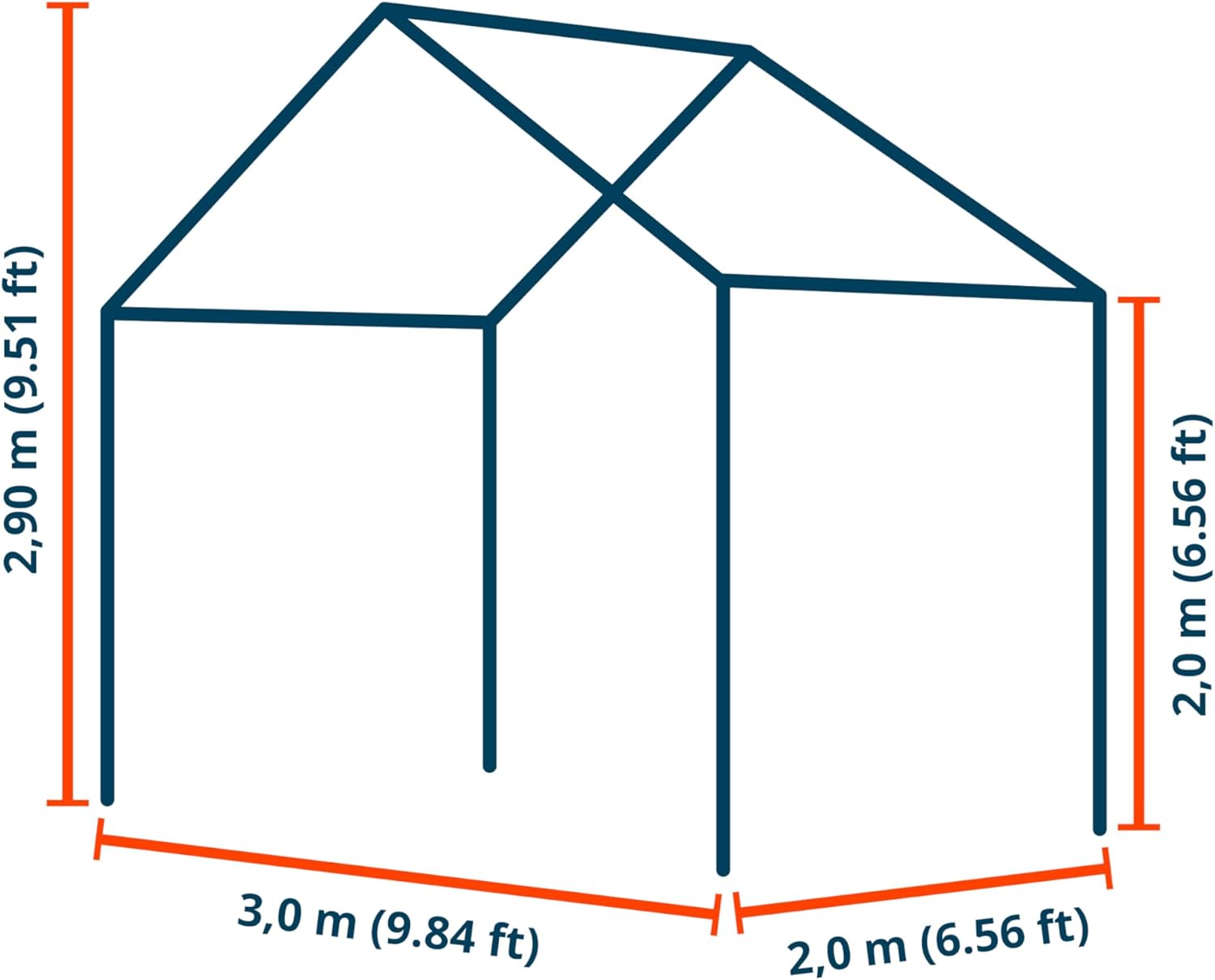 TOOLPORT Hochwertiges Partyzelt 3x2 m Pavillon Zelt PE Plane 450 N Gartenzelt Festzelt Wasserdicht weiß