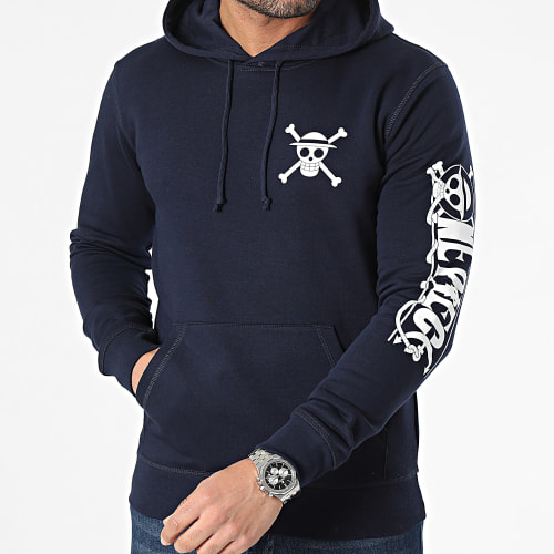 Sweat Capuche Mugiwara Colors Bleu Marine Blanc