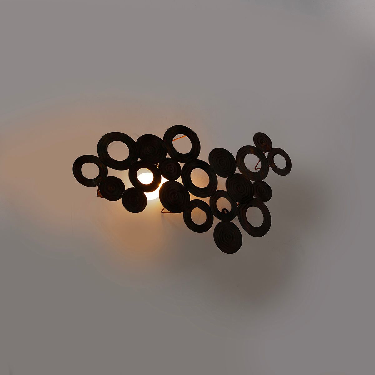 Art Deco wandlamp koper 77 cm - Circles