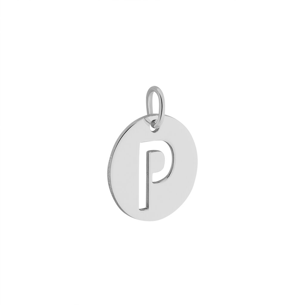 Pendentif Elio P Argent Blanc