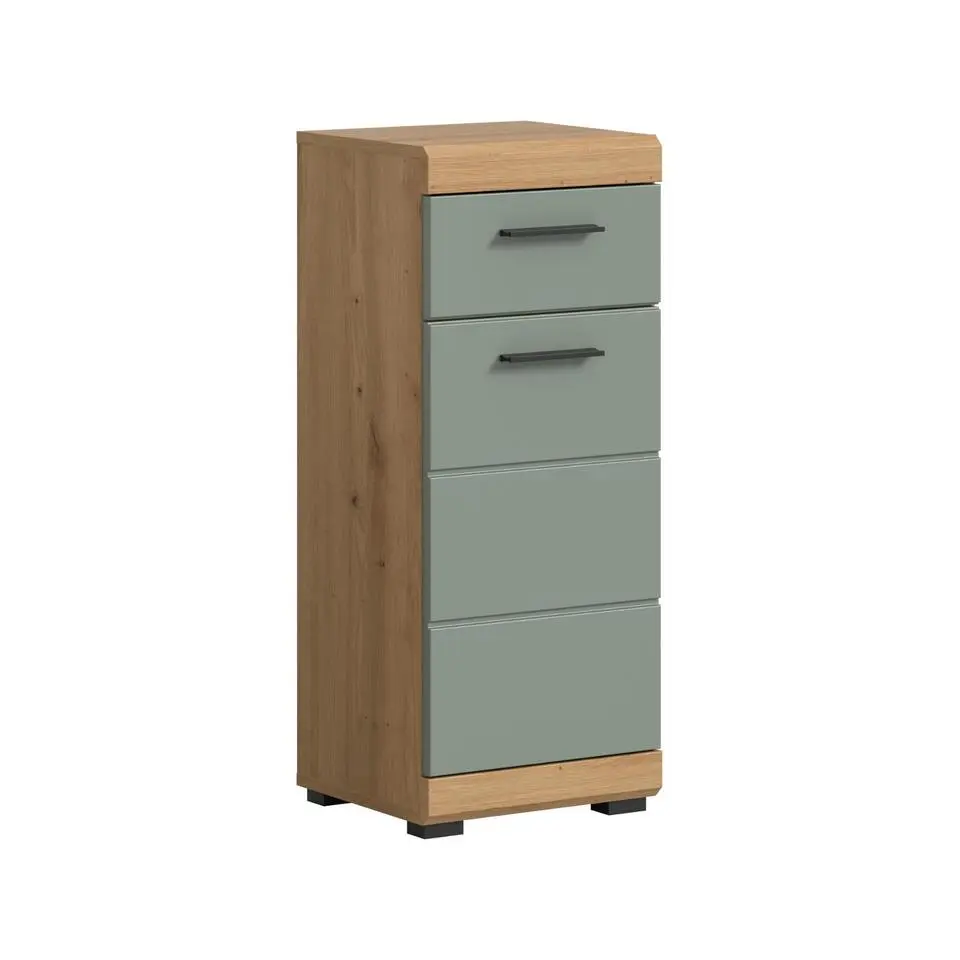 Hioshop Scout badkamerkast 1 deur- 1 lade salvie decor- eiken decor