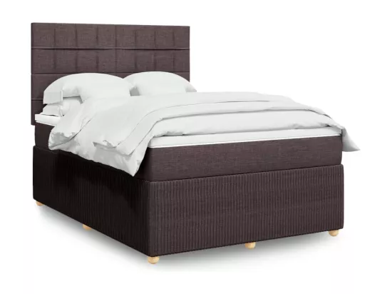 Sommier à lattes de lit avec matelas Marron foncé 140x190 cm