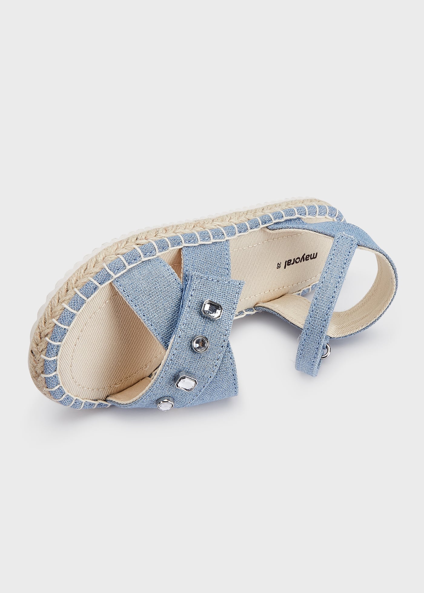 Sandália espadrille com fecho duplo de velcro para menina