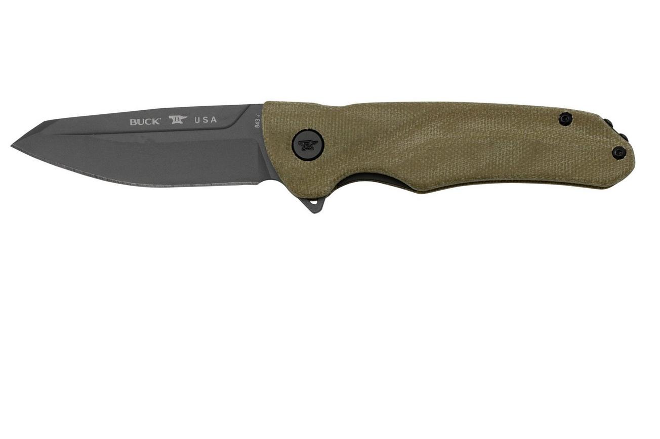 Buck Sprint Ops 0843GRS Green Canvas Micarta, zakmes