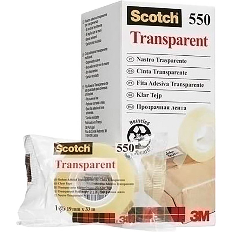 Ruban adhésif Scotch transparent - Largeur 19 mm x longueur 33 m