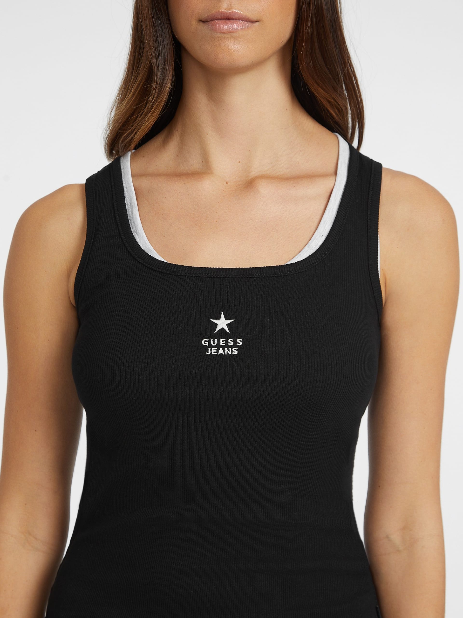 Regata Slim com Bordado de Estrelas
