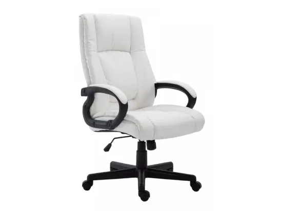 Chaise de bureau - Similicuir & Noir - Blanc - XL Sparta