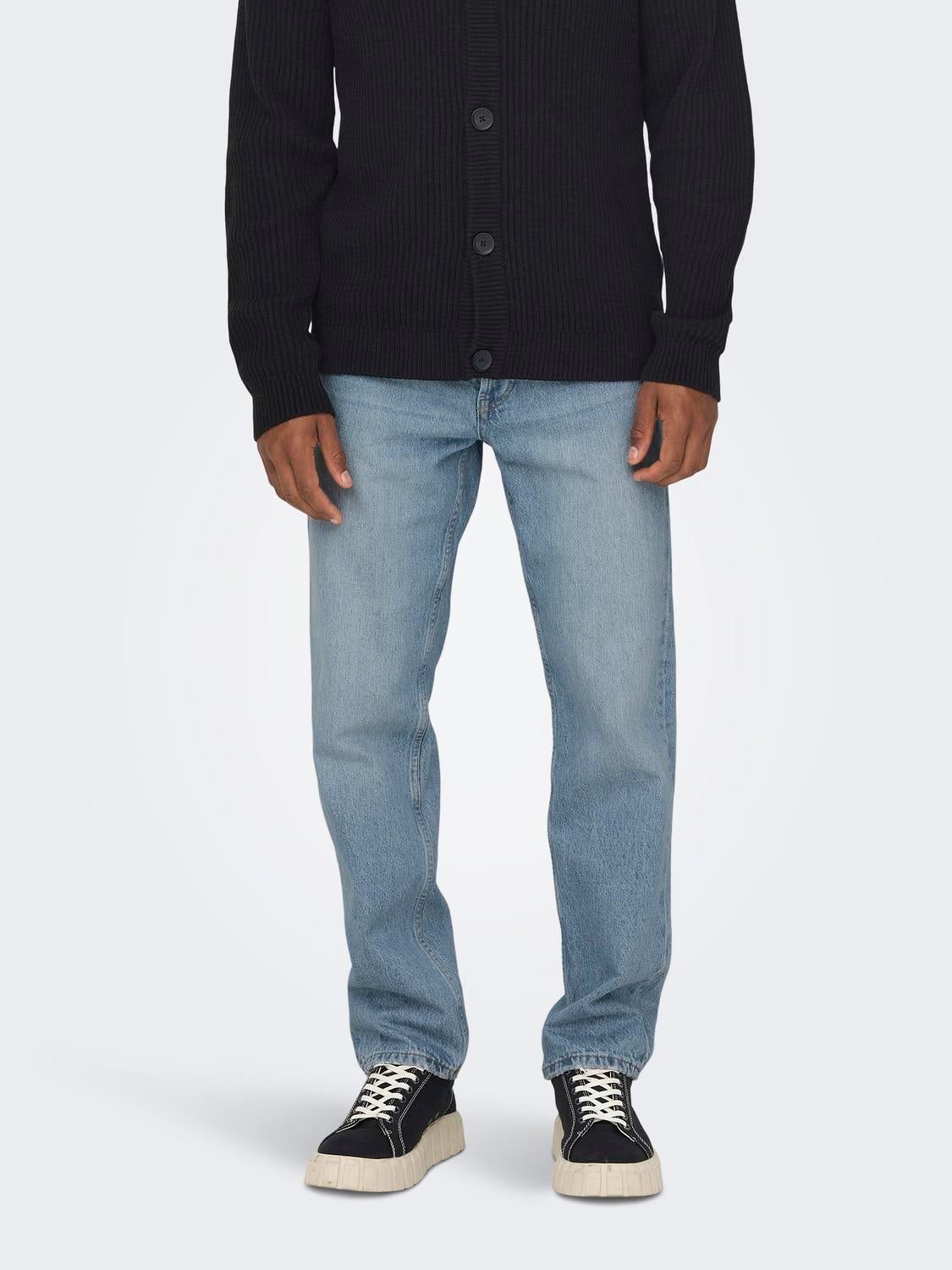ONSEDGE Mid Rise Gerade geschnitten Jeans Light Blue Denim