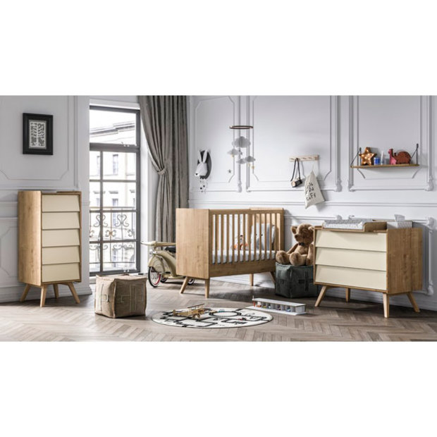 Façades de tiroirs bois/jaune pour commode Vox - VOX