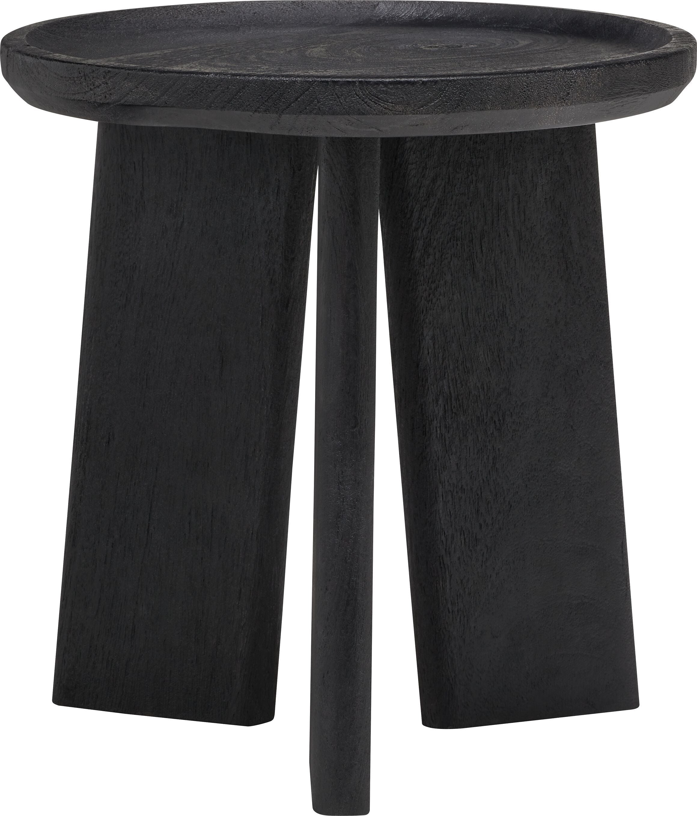 GARY Beistelltisch MangoschwarzØ42xH42cm - Schwarz / B: 42.0 cm x T: 42.0 cm x H: 42.0 cm