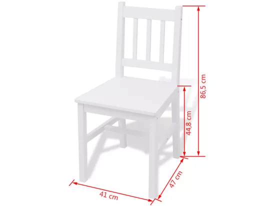 Ensemble de salle à manger trois pièces Pinède Blanc