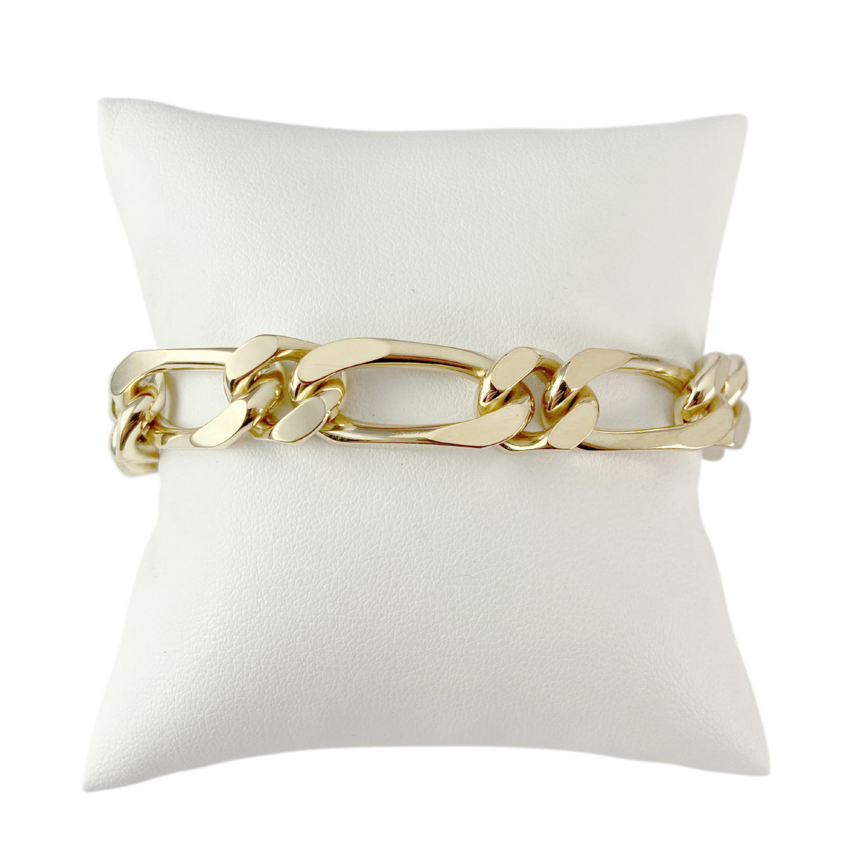 Bracelet d'occasion or 750 jaune maille cheval alternée 19,5 cm