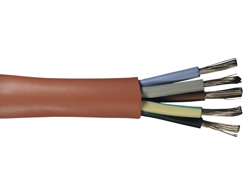 Siliconen slangkabel SIH-J 5x2,5 mm² roodbruine siliconenkabel verkocht per meter