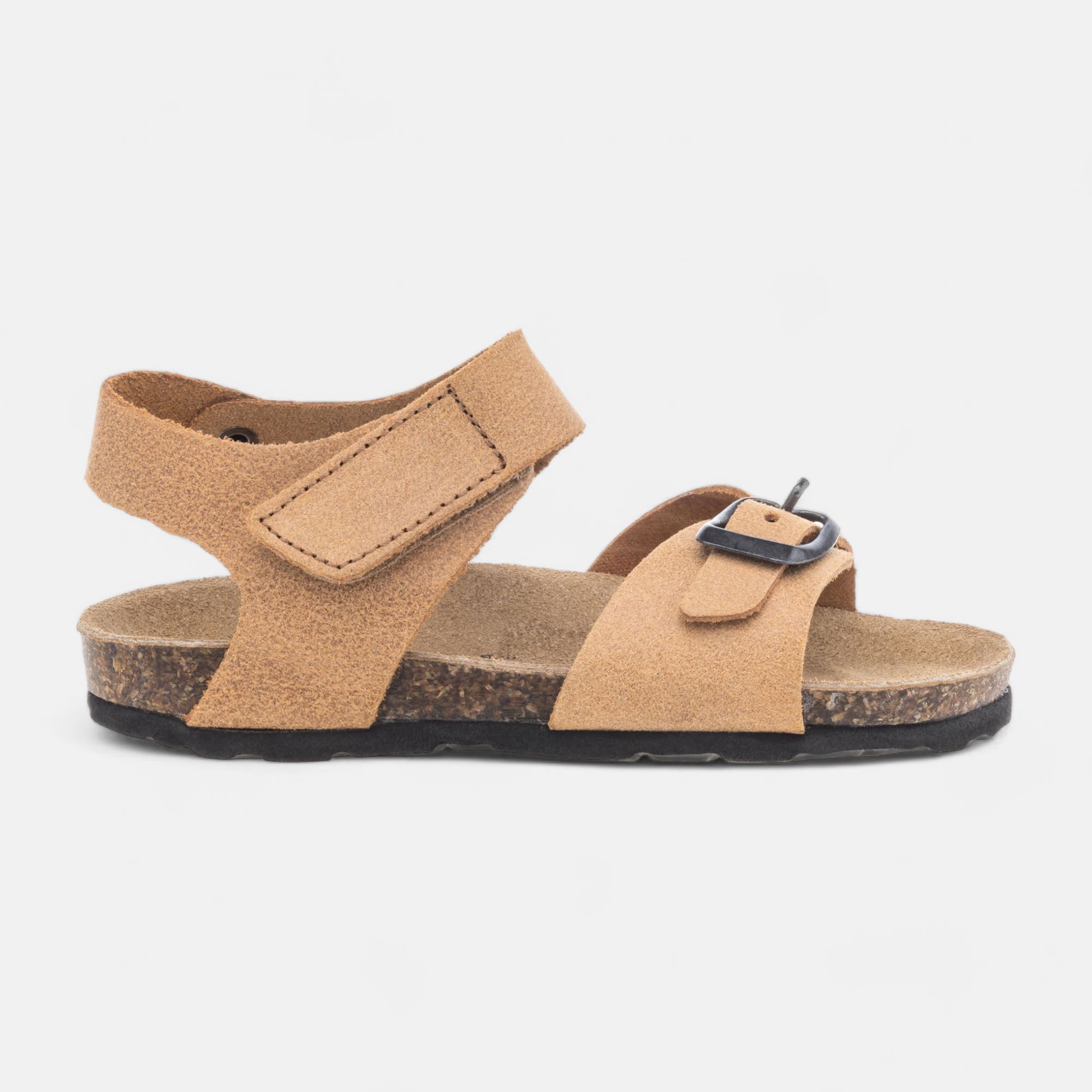 Mules semelle liège Garçon en cuir cognac
