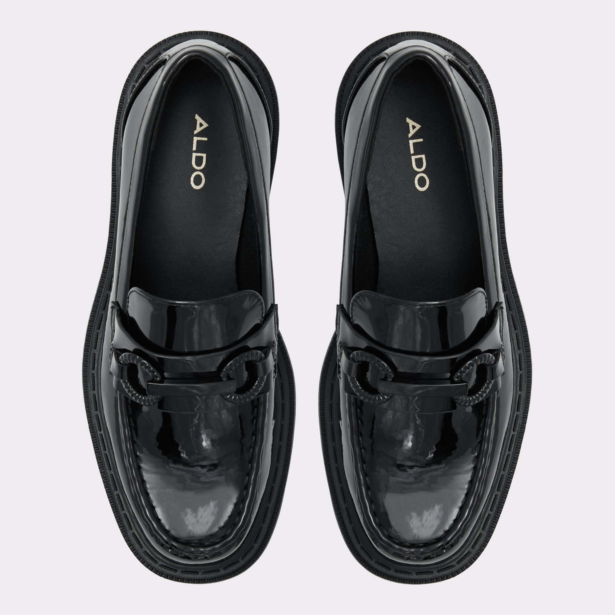 Baberiel Black Synthetic Patent Women Loafers & Oxfords