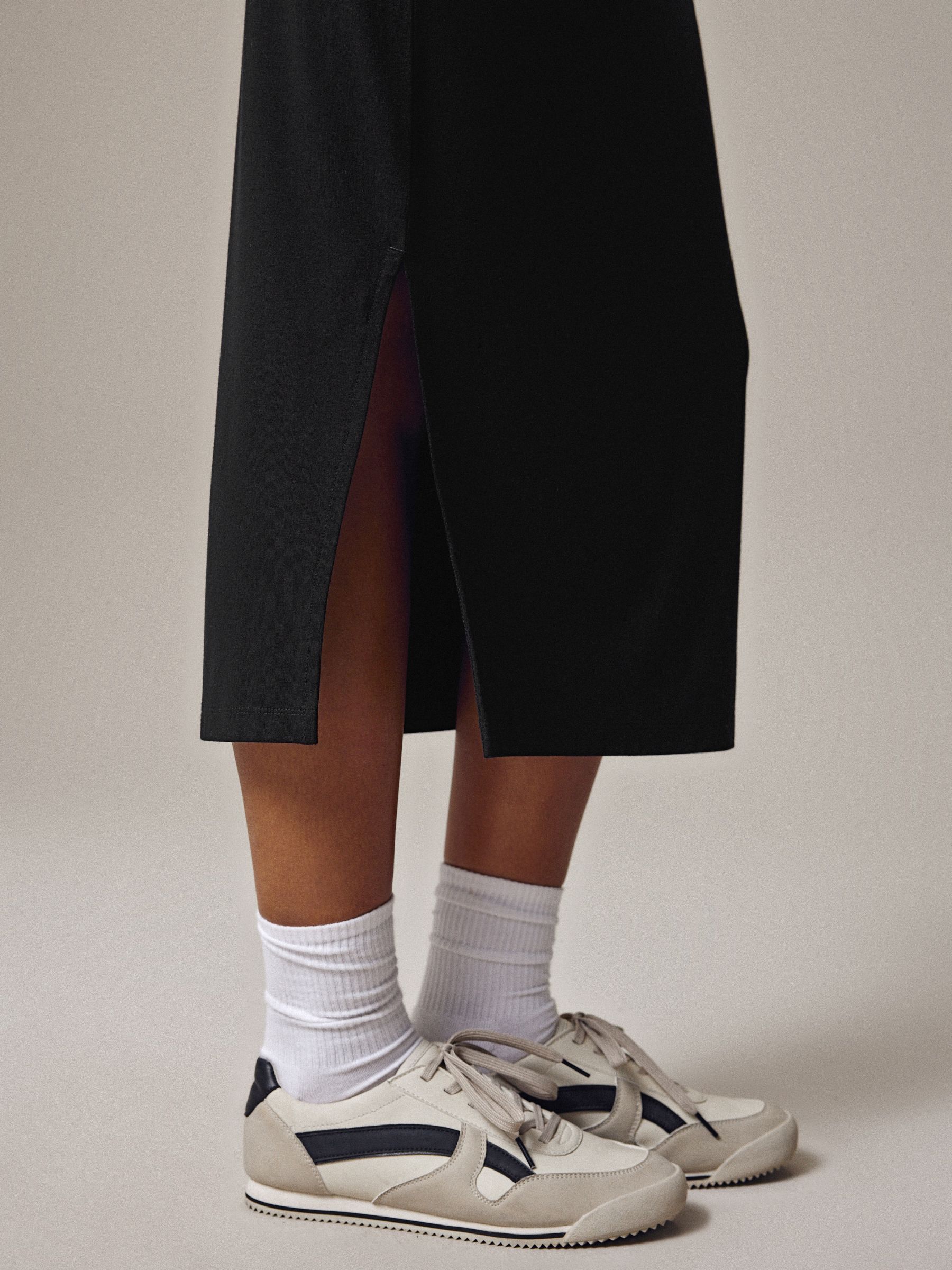 Zwart - Jersey midirok