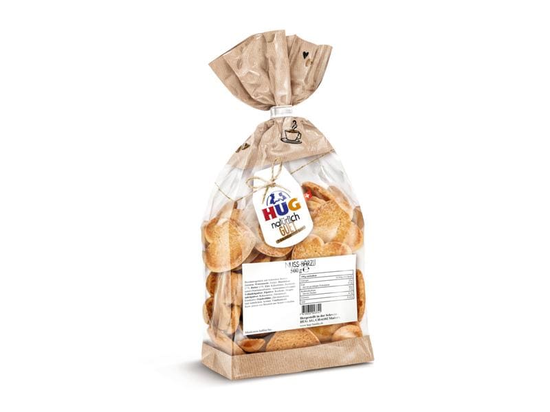 HUG Guetzli Nuss-Härzli 500 g Mürbes Haselnuss-Biscuit