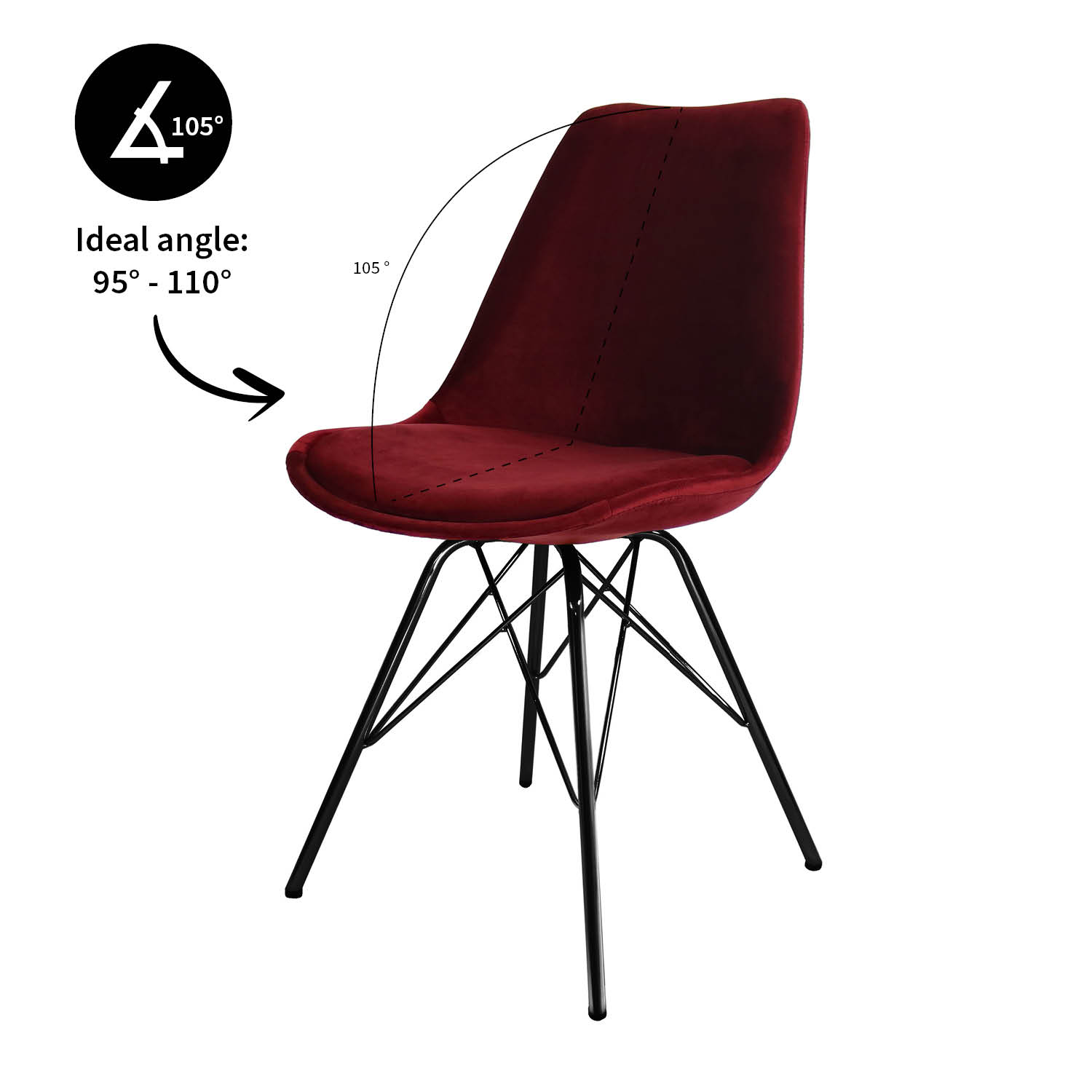 Kick kuipstoel - Velvet rood BL