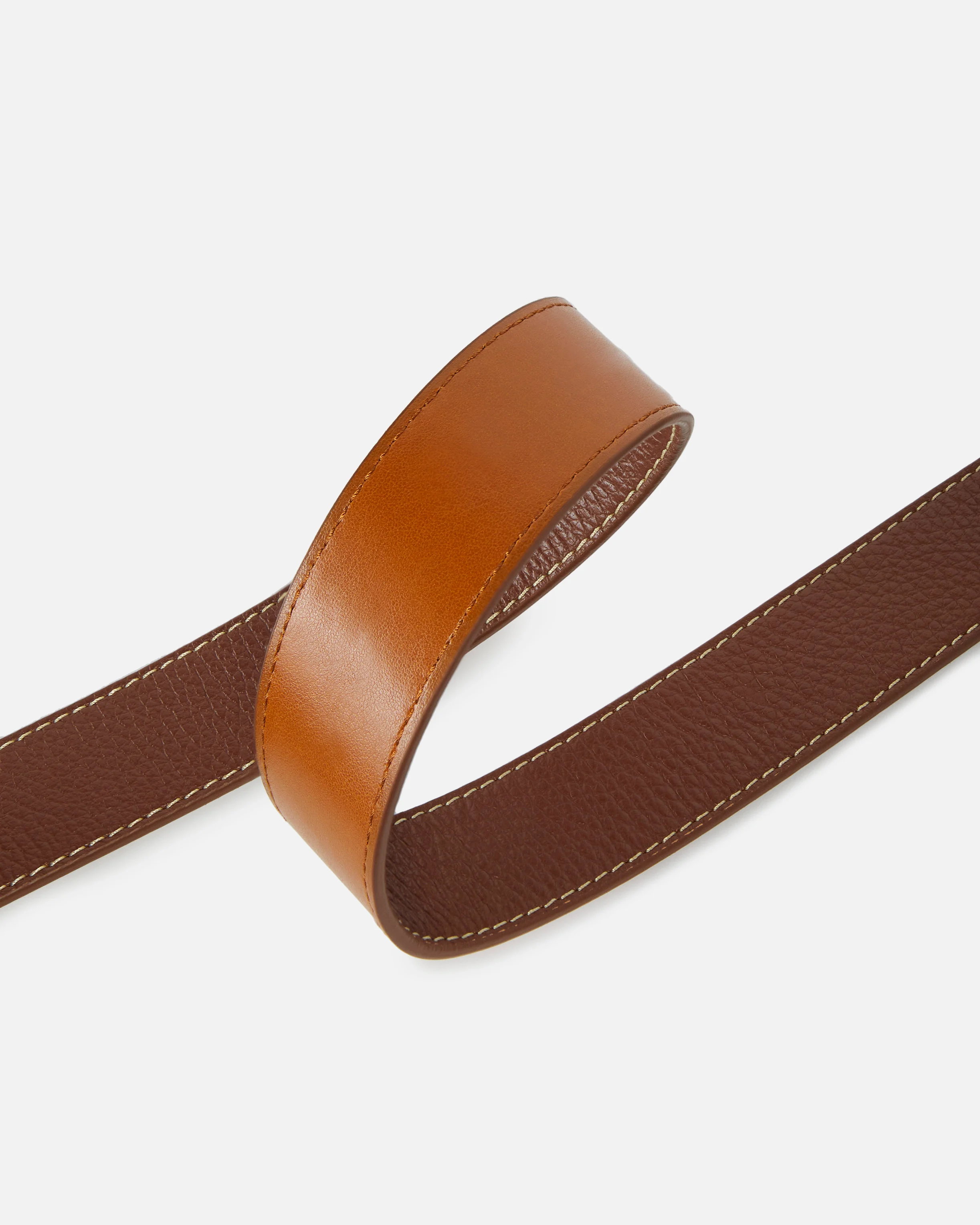 Ceinture foulonné de avec mini boucle | Marron