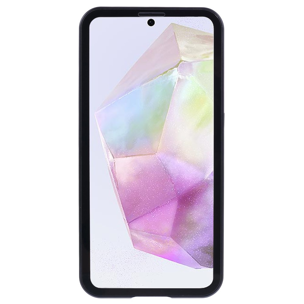 Samsung Galaxy A55 Magnetische Alu Schutzhülle mit Panzer Glas Backcover   Displayschutz (Magnet-Technologie) - Schwarz