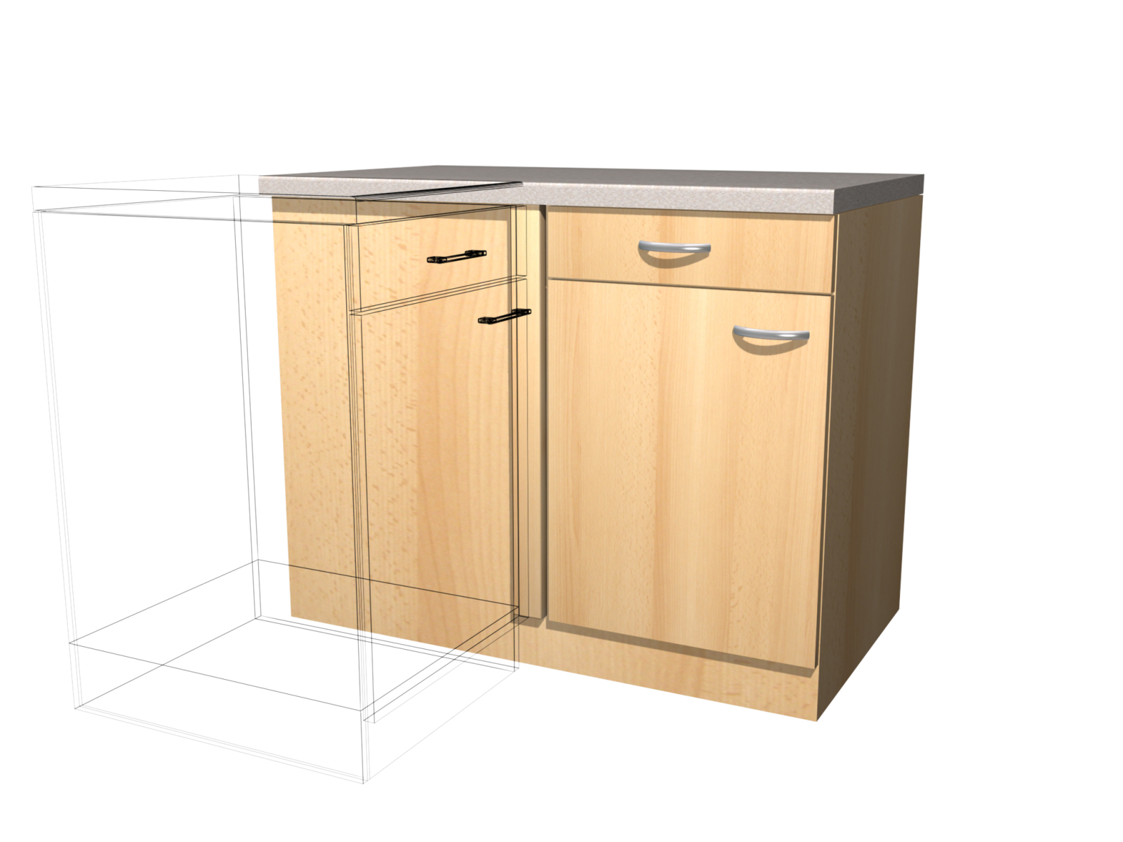Eck-Anrichte NANO - Buche - 110 cm