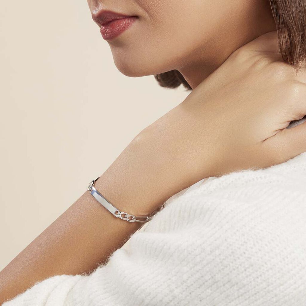Bracelet Identité Vivian Argent Blanc