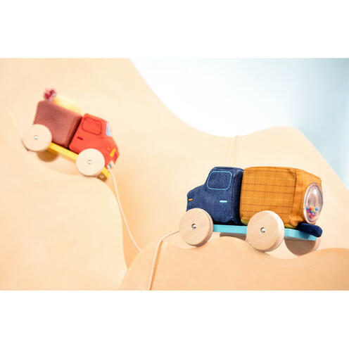 Camion toupie à tirer - Bleu - LILLIPUTIENS