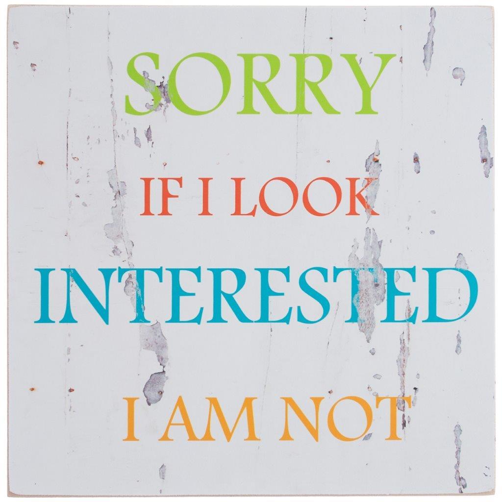 Holzschild - Not Interested - 30x15 cm