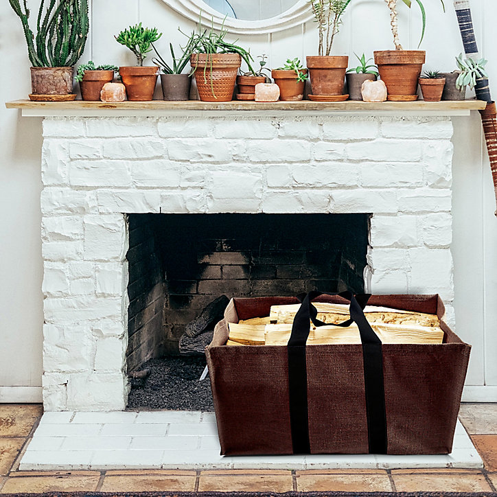 Sac à bûches en toile de jute chocolat 100 kg