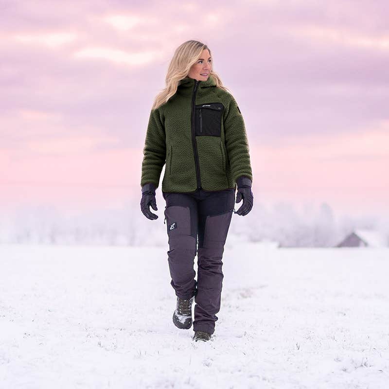Sherpa Hoodie Dame Forest Night