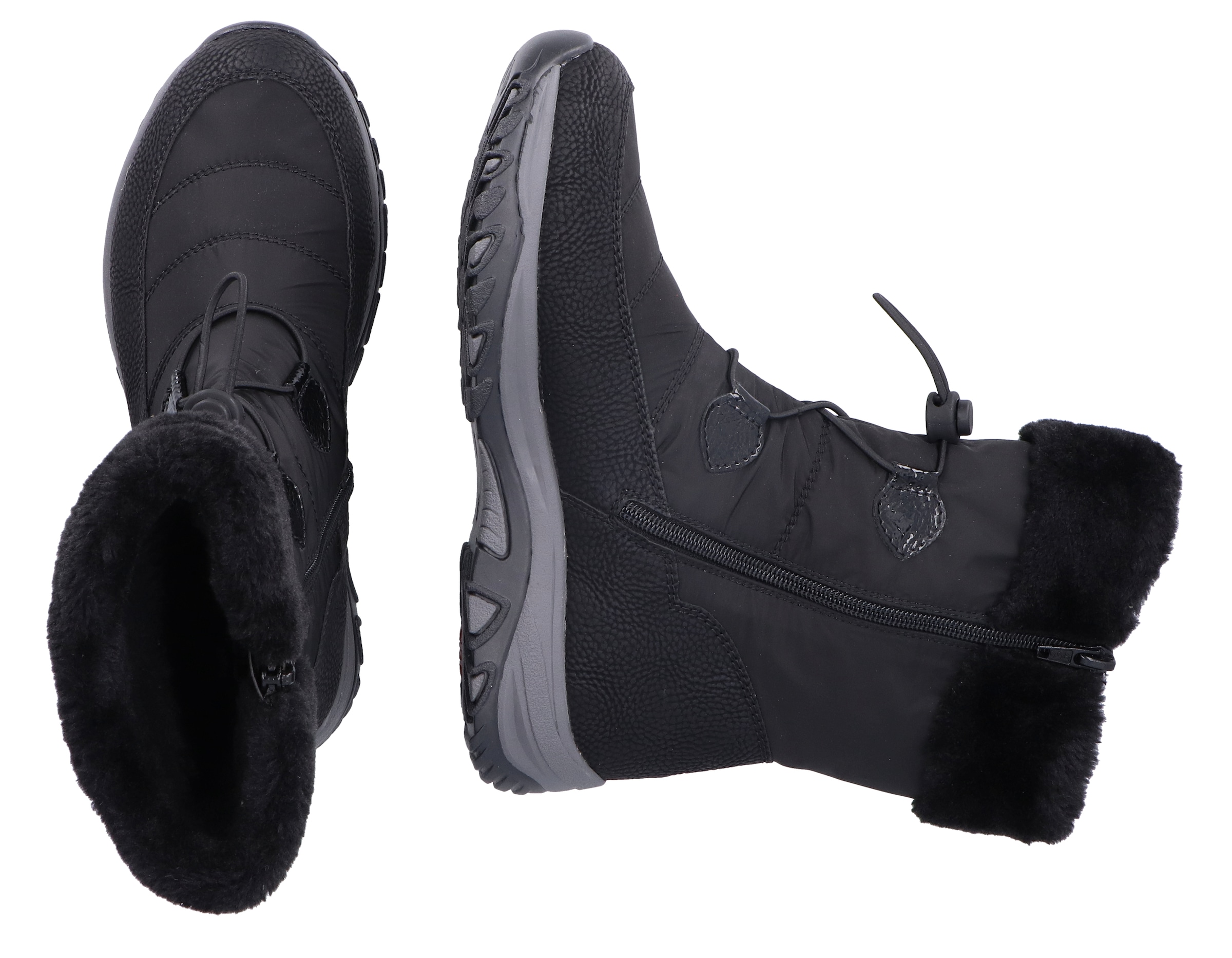 Rieker Winterboots  mit Fellimitat-Besatz am Schaftrand
