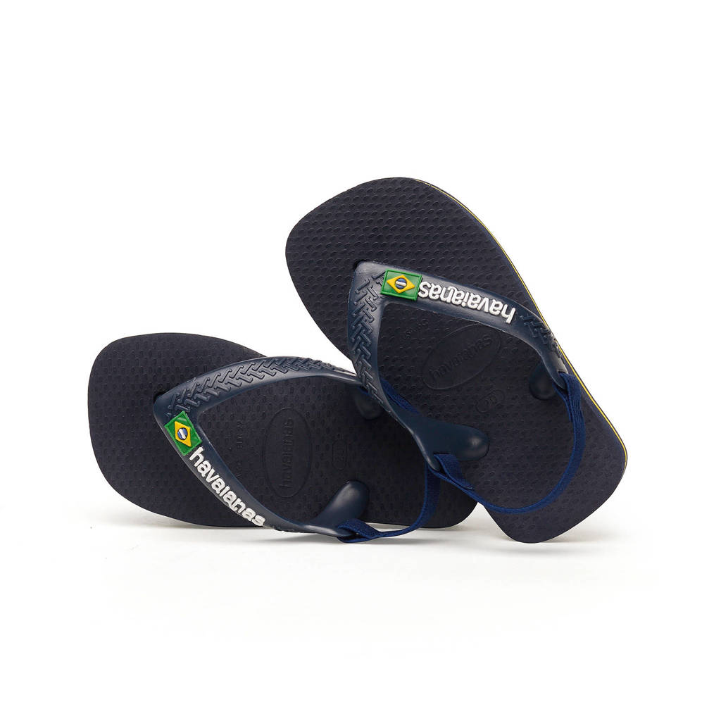 Havaianas Baby Brasil Logo IIteenslippers met hielbandje blauw