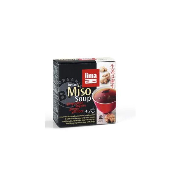 Lima Sopa Miso Instantânea Gengibre Bio 4x15g