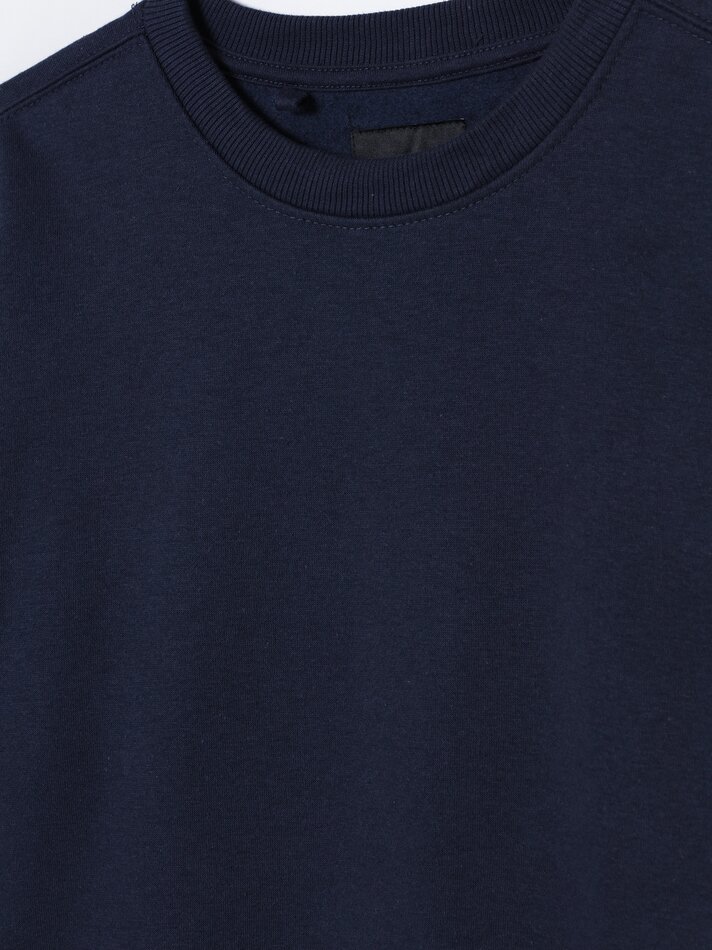 Moletom básico de gola redonda - Azul-marinho