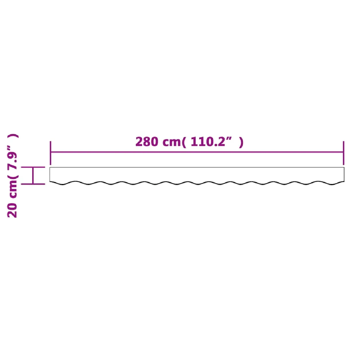 VIDAXL Toile de remplacement de cantonnière 280x20 cm