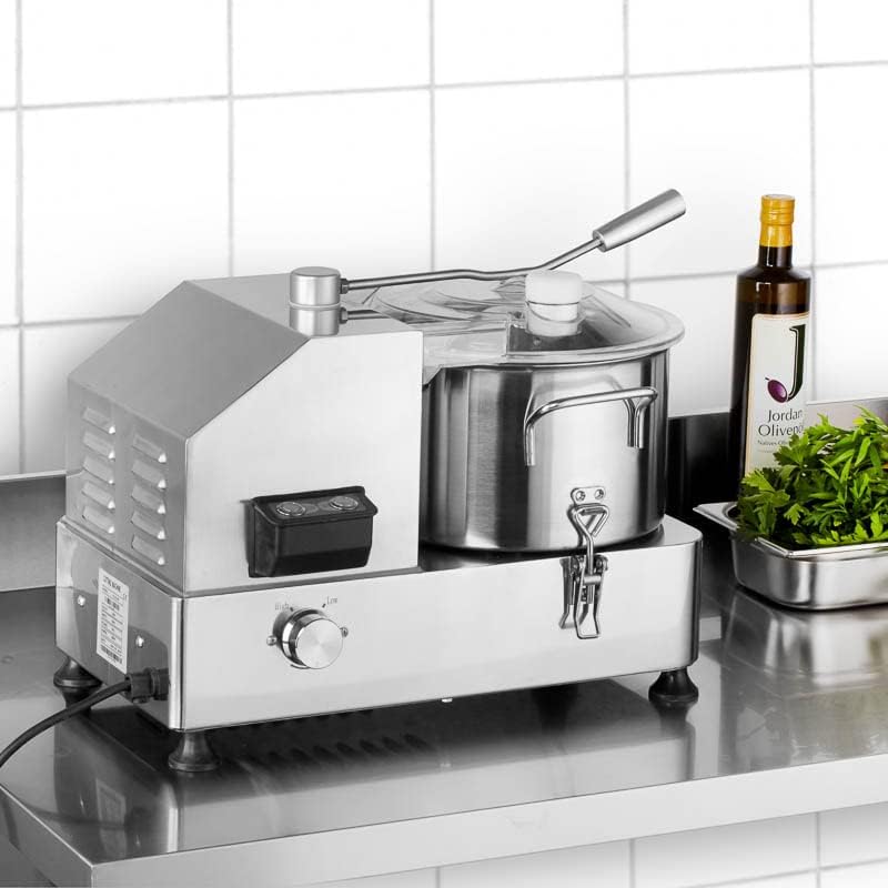Kutter I 6L Tischkutter I Cutter für Wurst Gemüse Brot I Edelstahl I Vegetables Cutter I Profi-Kutter für Gastronomie