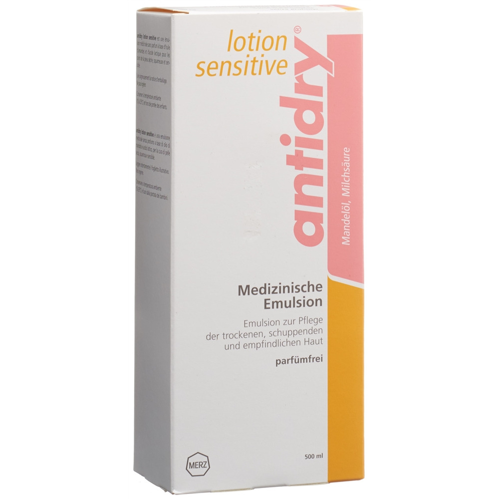 ANTIDRY Lotion sensitive<br>500 ml, Flasche, Emulsion zur Anwendung auf der Haut, parfumfrei