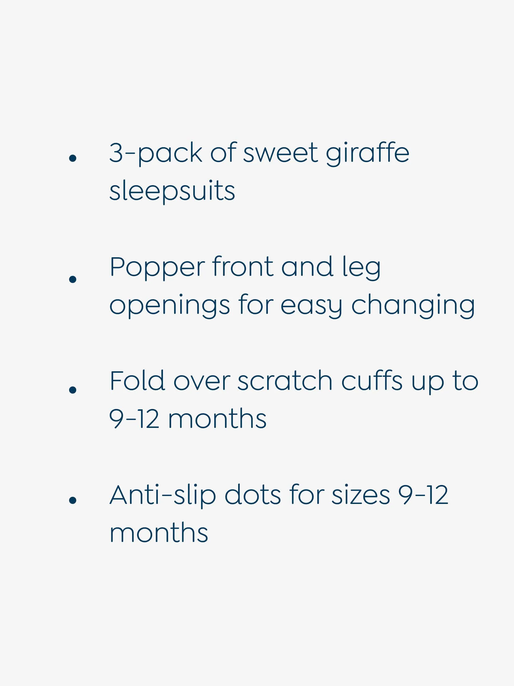 Naturel met giraf - JoJo Maman Bébé Cotton Footed Animal Print Sleepsuits 3-Pack