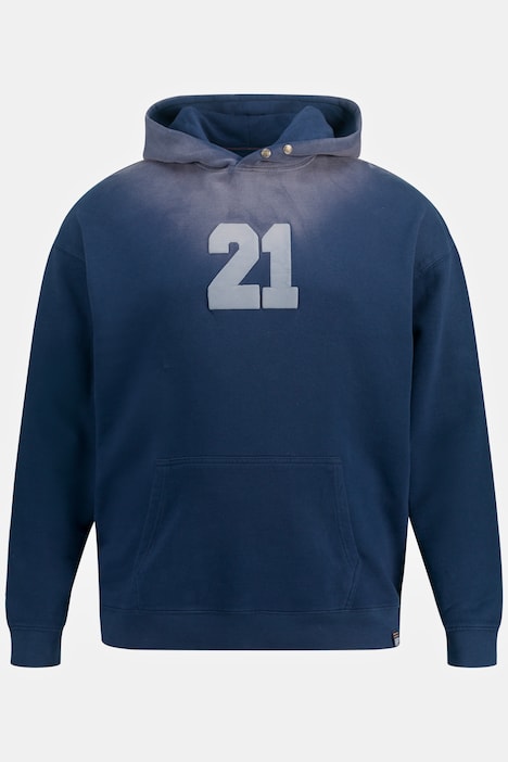 STHUGE Hoodie mit Vintage Look, Oversized, Brustprint, Kapuze, Langarm, bis 8 XL