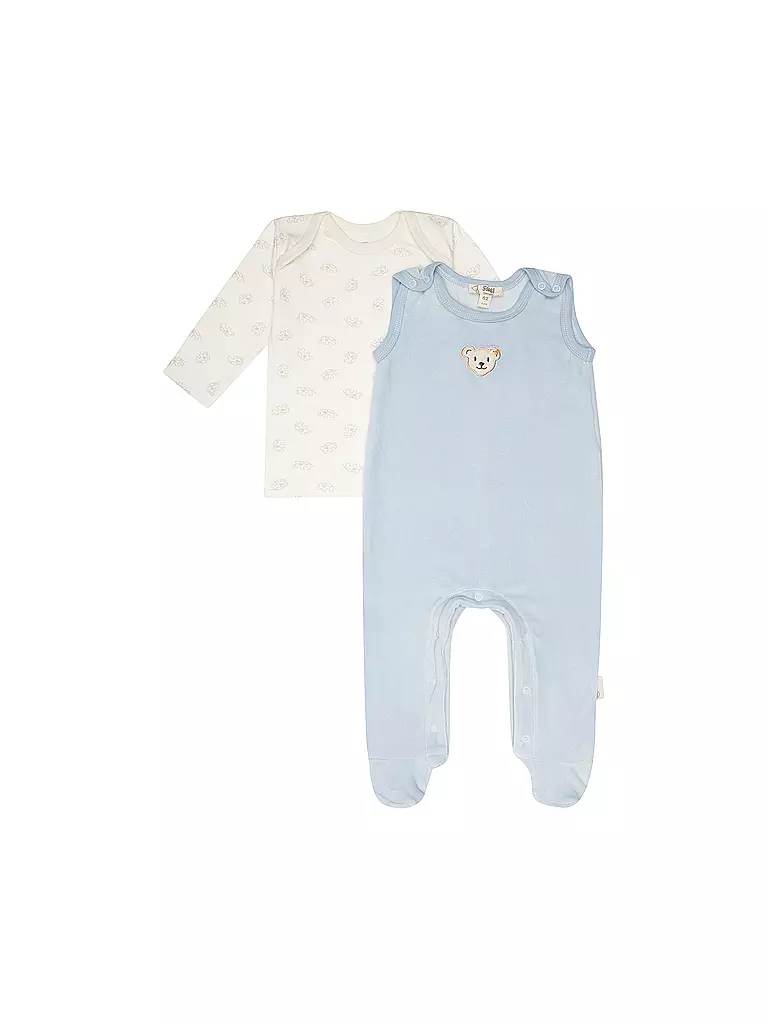 STEIFF Baby Strampler Set 2 teilig hellblau