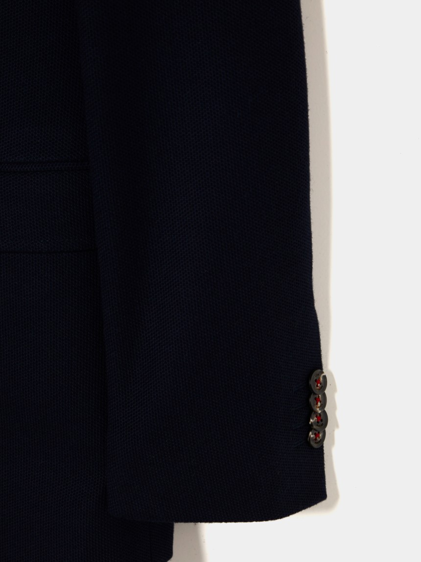 Blazer slim fit em algodão e lã
