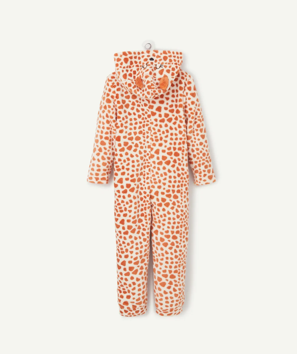 SURPYJAMA POLAIRE FILLE MOTIF ANIMALIER ORANGE