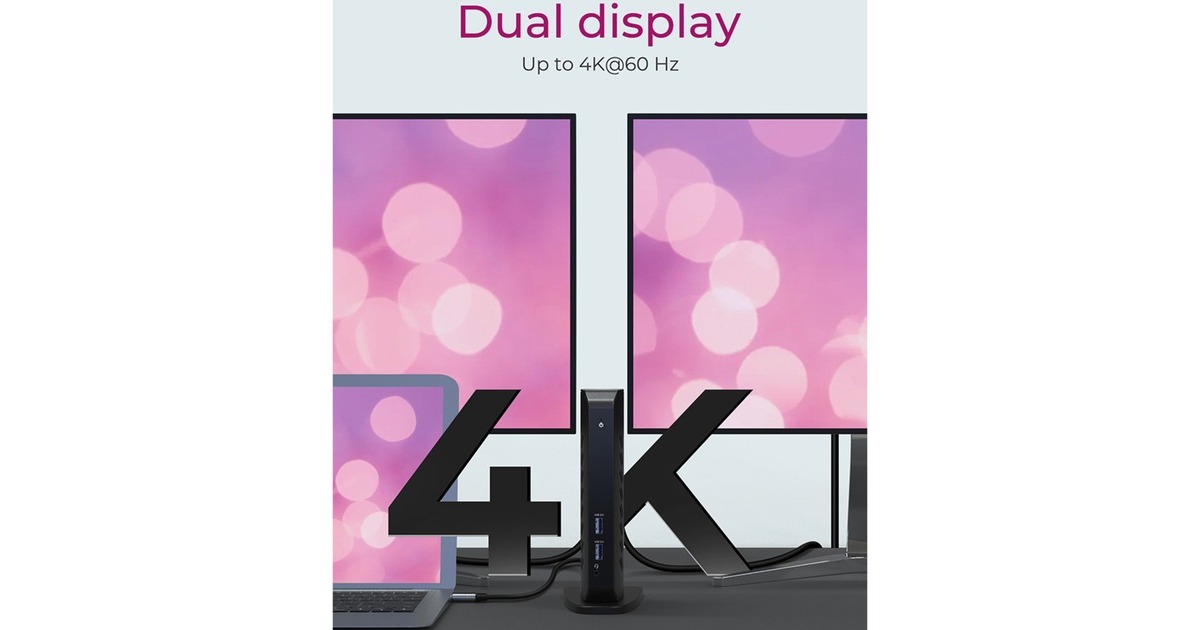 ICY BOXIB-DK2252AC dockingstation  (Zwart, USB-A, HDMI, DisplayPort)