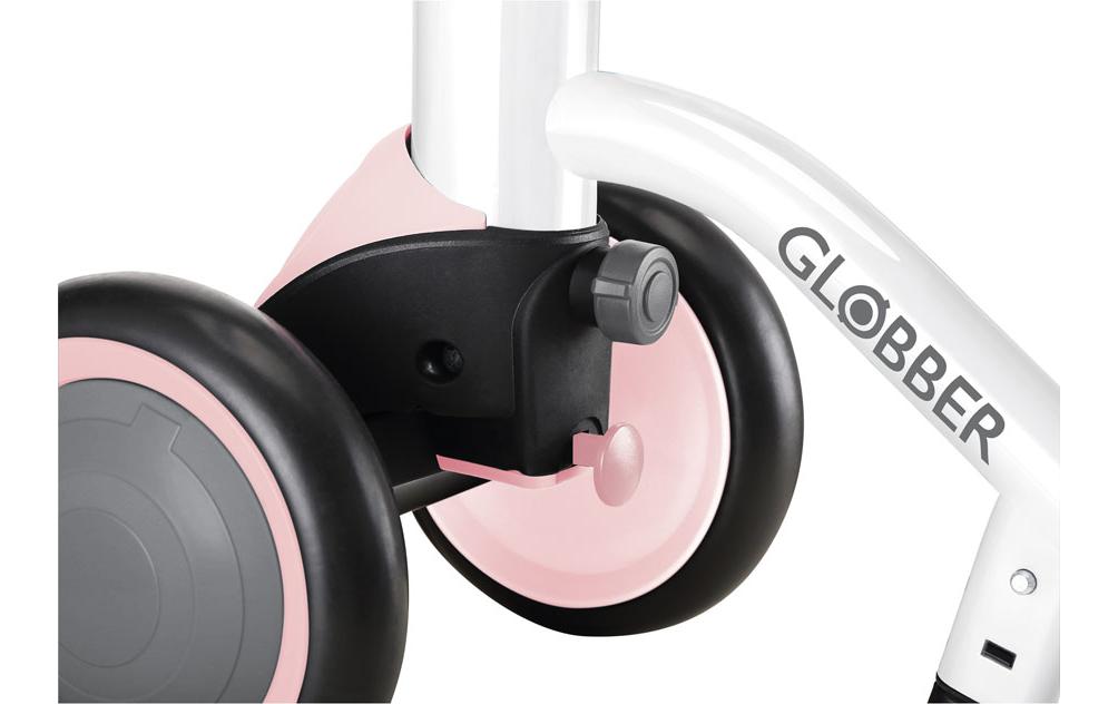 Kinder-Laufrad Learning Bike 3in1 Pink / WeissLernfahrrad mit 4 verschiedenen Lenkmodi
