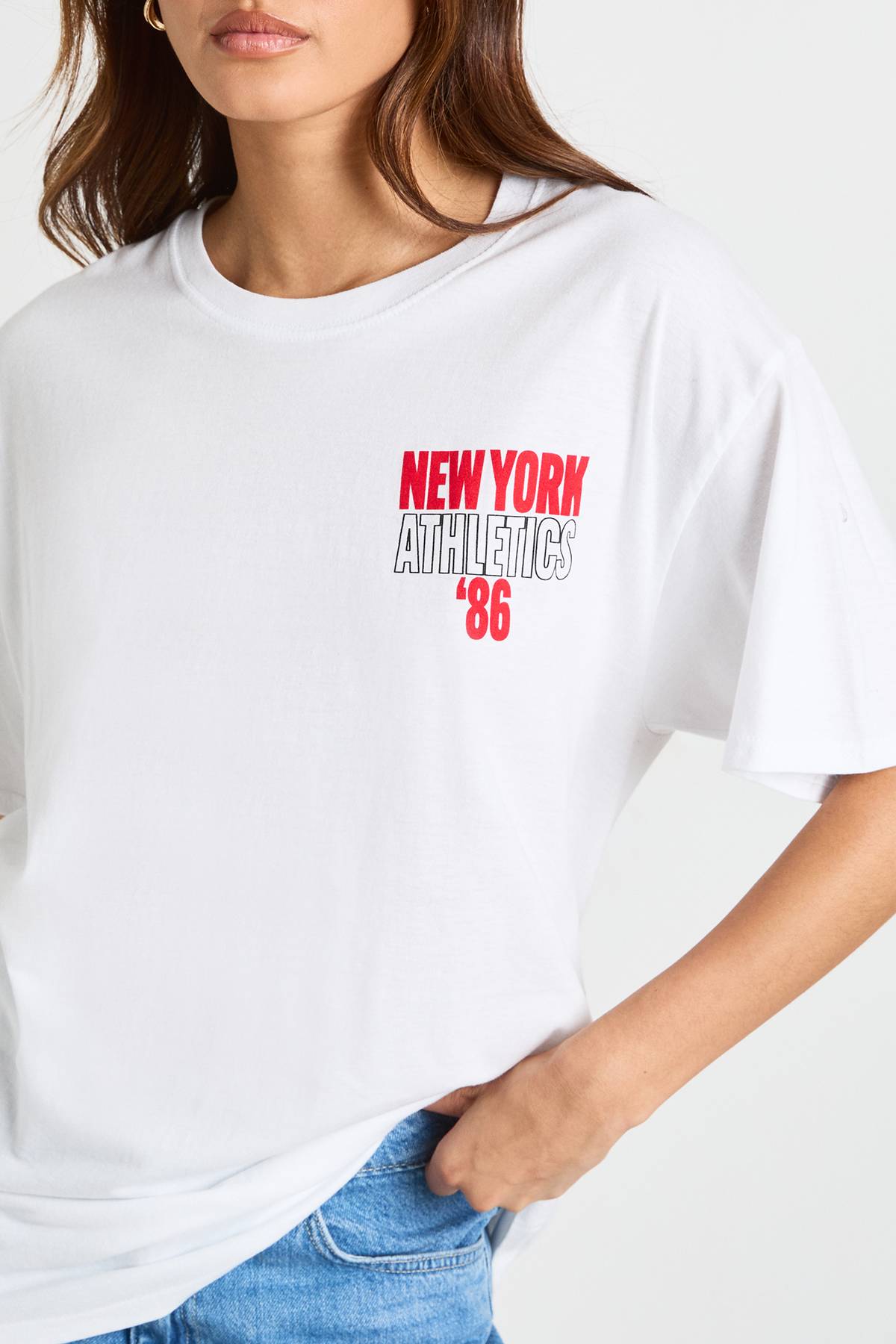 boohoo T-shirt Oversize Graphique New York Athletics 86