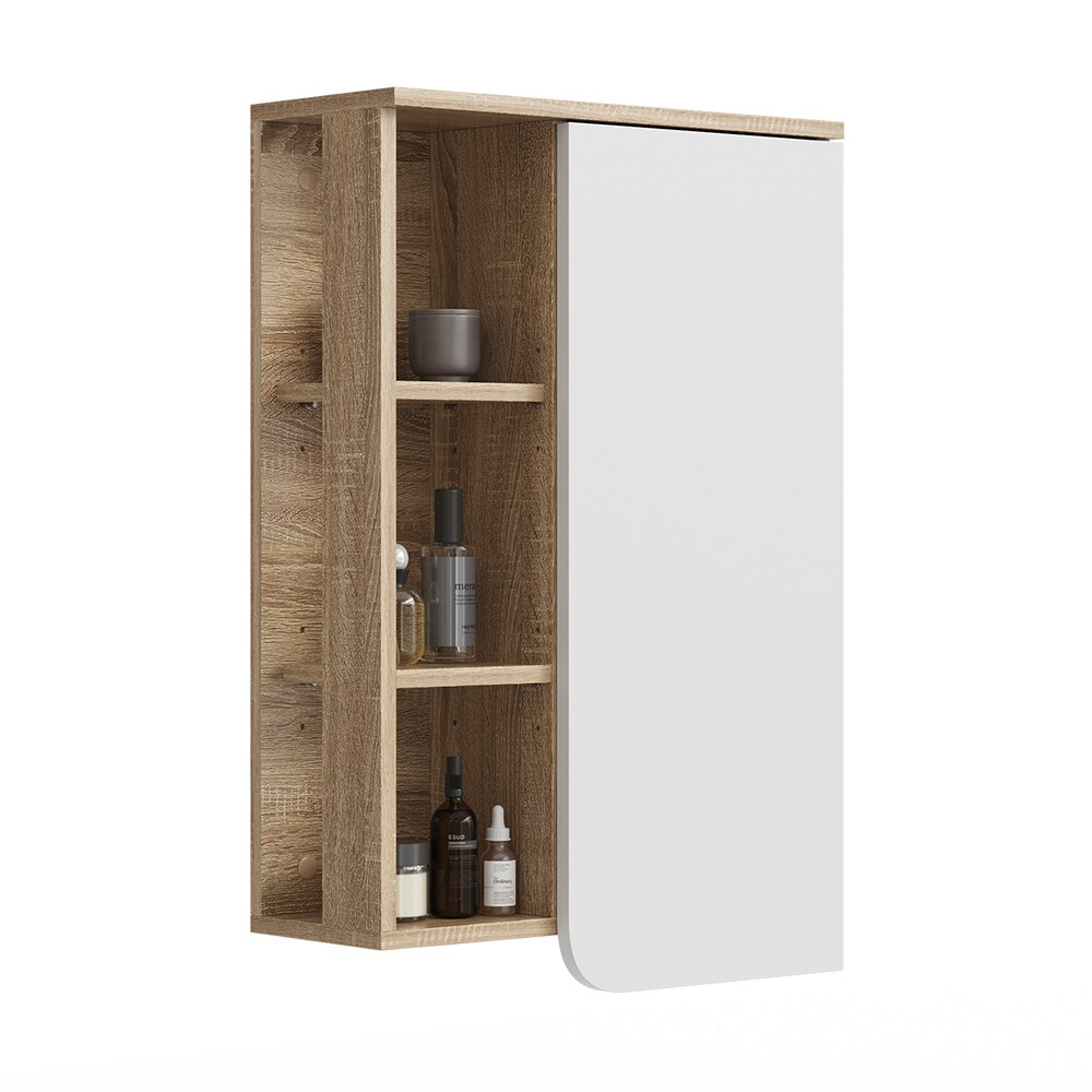Vicco Hängeschrank Karen 50 x 75 cm, Sonoma Weiß, Badschrank, schmal, Badezimmer, modern