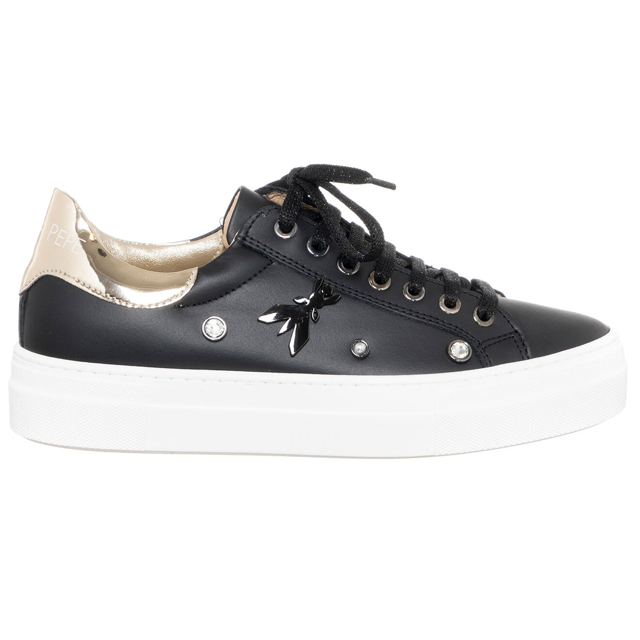 Patrizia Pepe Baskets en Cuir Serafina noires