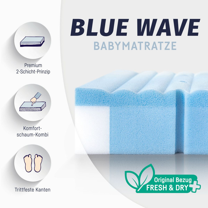 Matratze Blue Wave - ca. 70 x 140 x 10 cm