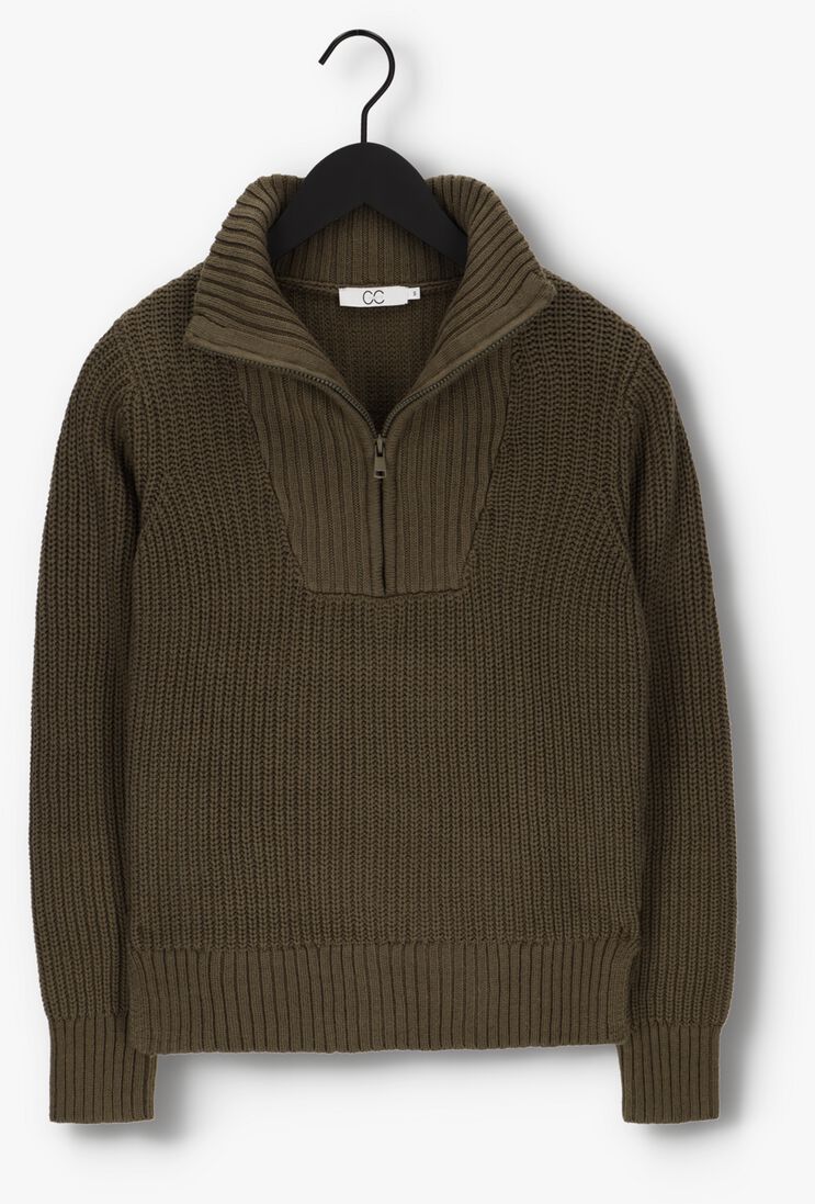CC HEART groene cc heart trui avery zip knit sweater