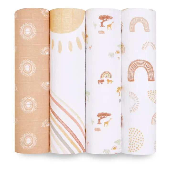 aden + anais Maxi-langes Keep Rising - Pack de 4 | Ocre